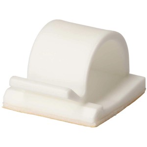 Lot de serre-câbles adhésifs blancs, 18 mm, 10 pièces, pour la gestion des câbles.
