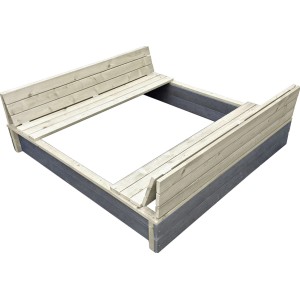 EXIT Aksent sandbox in legno 136x132cm con panche e copertura.
