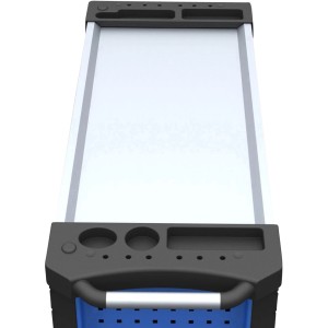 Chariot d'atelier Güde Premium GWPV 7/1 avec plan de travail en inox et rangements.