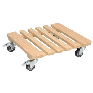 Wagner sottovaso a rotelle in faggio, 38x38 cm, con ruote soft per pavimenti delicati.