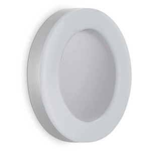 Applique murale extérieure LED Telefunken argentée, lampe ronde pour l'extérieur.