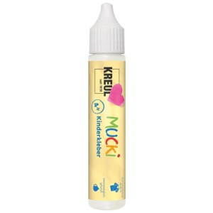 Flacon de colle transparente pour enfants Kreul Mucki, 29 ml, pour les loisirs créatifs.