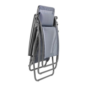 Sedia relax piegata R CLIP Batyline Océan II in grigio. Lettino prendisole con struttura in acciaio.