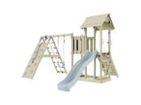 PolarPlay Spielturm Farö Schaukel Kletterturm Rutsche Eisblau