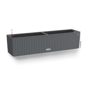 Ensemble de jardinière Lechuza Balconera Cottage en granit, largeur 79 cm, avec système d'arrosage.