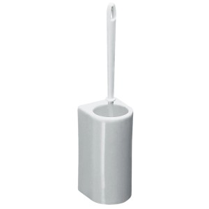 Ensemble brosse WC Laufen Universal, céramique blanche, pour montage mural.