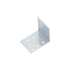 Winkelverbinder 50x50x40 mm, verzinkt, mit Löchern für Holzkonstruktionen im Innenbereich.