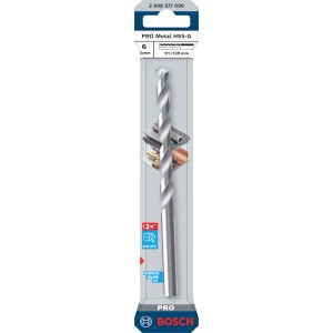 Punta elicoidale Bosch Pro Metal HSS-G, 6mm, argento, nella confezione.