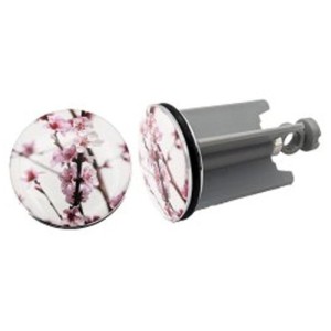 Diaqua Tappo universale Sakura per lavello con motivo a fiori di ciliegio, Ø 40 mm.