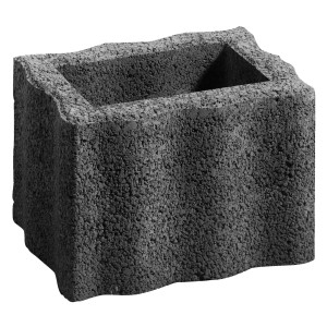 Blocco per piante Wellino antracite con design a onde, 30x20x20 cm.