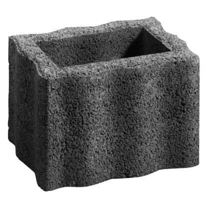 Kann Pflanzstein Wellino Anthrazit 30 cm x 20 cm x 20 cm