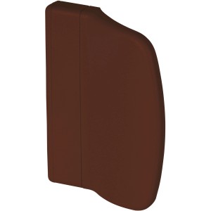 Maniglia per porta balcone Alpertec marrone in plastica, piatta e con viti a scomparsa.