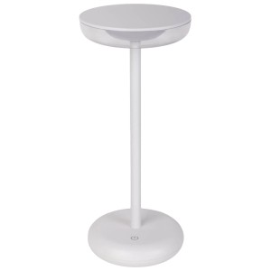Lampada da tavolo LED bianca Näve Pasi, dimmerabile, adatta per uso interno ed esterno.