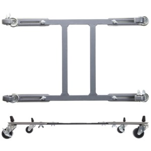 Wagner GH 0820 sottovaso a rotelle, estensibile, argento, con ruote e freni.