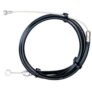 Câble de frein avant universel, noir, avec embouts en forme de poire et cylindriques pour réparation.