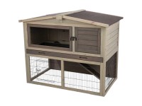 Trixie Kleintierstall mit Freilaufgehege Kiefernholz Grau / Braun