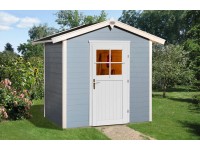 OBI Holz-Gartenhaus Monza A Grau-Weiss 205 x 154 cm