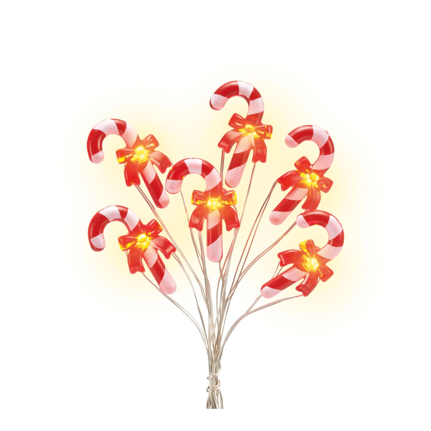 LED-Lichterkette Zuckerstangen Rot Weiss batteriebetrieben 20 LEDs Warmweiss kaufen bei OBI