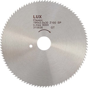 Lama per sega circolare LUX per legno, Ø 190 mm, 100 denti, per tagli precisi nel legno.