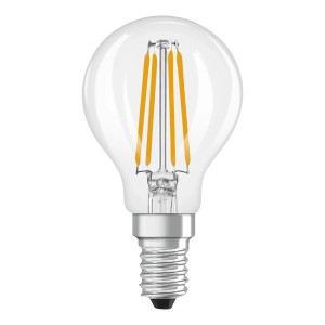 Osram LED-Lampe E14 Tropfenform, 3,4W, warmweiß, klar. LED-Leuchtmittel für dekorative Einbauten.
