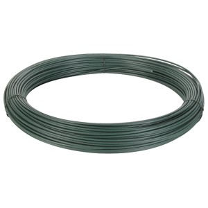 Fil de tension vert plastifié (55 m) pour la construction de clôtures et l'intimité.