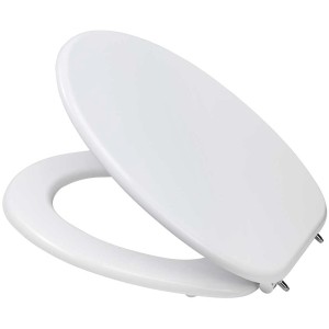 Abattant WC Diaqua Bilbao blanc en MDF avec fermeture amortie pour WC standard.