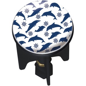 Wenko Tappo lavandino Pluggy Dolphin con motivo delfino blu e timone.