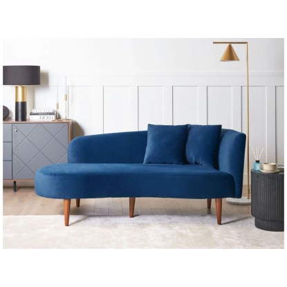 Chaise longue Beliani Chaumont velours Bleu marine (HxlxP) 75 x 168 x 66 cm