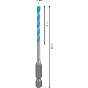 Foret multi-matériaux Bosch Expert Hex-9, diamètre 4 mm, pour un perçage précis dans divers matériaux.