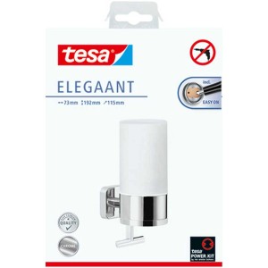 Tesa Elegaant dispenser sapone cromato, montaggio a parete senza forare, capacità 230ml.
