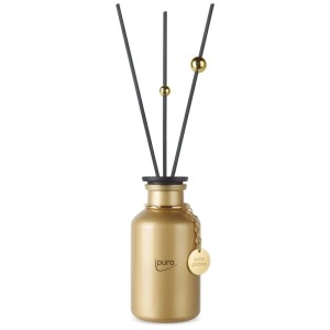Ipuro Warm Glamour Limited Edition Gold parfum d'ambiance avec bâtonnets et flacon doré.
