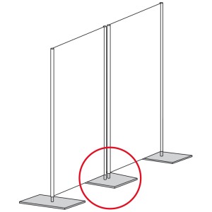 Nouvel Doppel-Standfuß anthrazit für Paravents, aus Metall, für stabilen Sichtschutz.