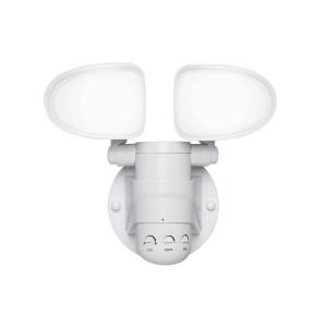 Faretto LED da esterno bianco con sensore, 2 x 10W, per uso esterno.