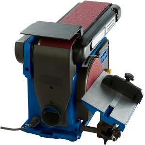 Ponceuse à bande et à disque Scheppach BTS 800 pour le ponçage du bois et des matériaux similaires.
