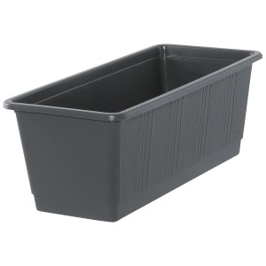 Jardinière standard Geli anthracite, env. 40 cm, avec structure bois.