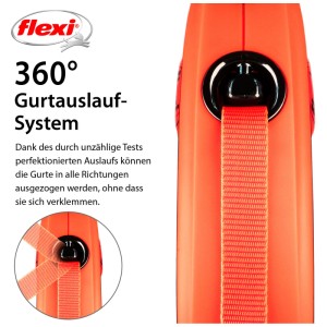 Guinzaglio per cani Trixie Flexi Xtreme, XS, 3m, cintura nera e arancione.