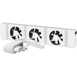 SpeedComfort ventilateur pour radiateur mono set (50-70cm) avec adaptateur secteur et thermostat.