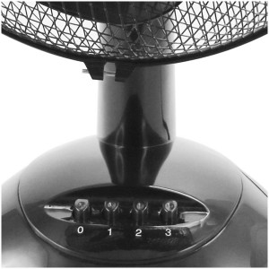 Ventilateur de table noir Emerio, 35 W, Ø 30 cm, avec réglages de vitesse.