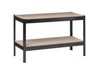 Stecksystem-Grundregal M Schwarz 2 Holzböden (HxBxT) 43 x 100 x 40 cm