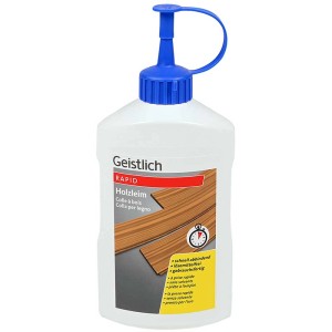 Flacone di colla per legno Rapid Weiss, 560g, a presa rapida per alta adesione.