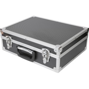 Boîte à outils LUX AKW 130 en aluminium avec poignée et deux serrures.