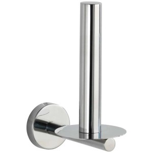 Wenko Bosio portarotolo di ricambio in acciaio inox lucido per bagno e WC.