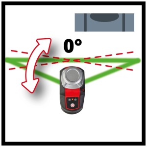 Einhell TE-LL 360 G Kreuzlinienlaser mit grünen Laserlinien und Selbstnivellierung.
