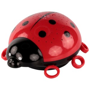 Ansmann luce notturna LED coccinella, rossa, proietta cielo stellato, ideale come aiuto per dormire.