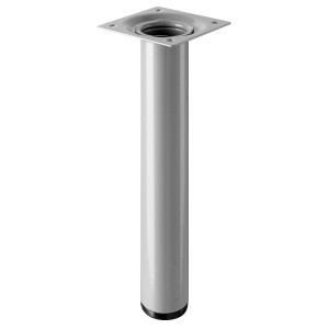 Gamba per tavolo Hettich, Ø 30 mm, alta 200 mm, effetto alluminio. Gamba per mobili per tavoli.