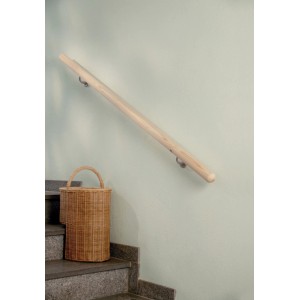 Main courante en hêtre massif (longueur 1500mm, diamètre 52mm) pour intérieur.