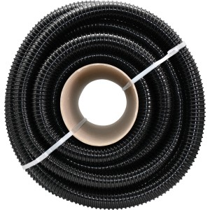 Tubo per laghetto FITT Lightflex nero arrotolato, diametro 32 mm, lunghezza 22 m.