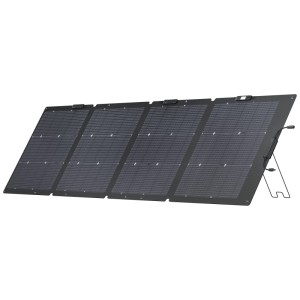 Pannello solare pieghevole EcoFlow NextGen G2, 220 W, bifacciale, nero, con supporto per impianti solari.