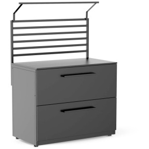 Panneau arrière Cozze pour cuisine extérieure Elements 110cm, aluminium noir mat.