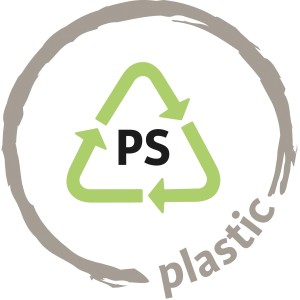 Symbole de recyclage PS plastique pour arrosoir Scheurich Lilly